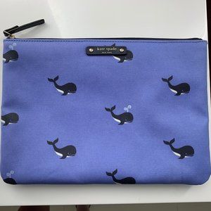 Kate Spade Blue Whales Zip Pouch